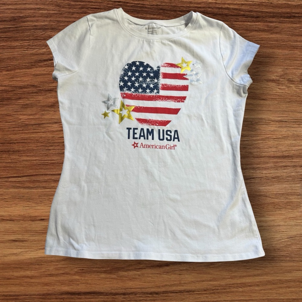 American Girl Team USA Heart Stars & Stripes T-shirt for Girl Only
